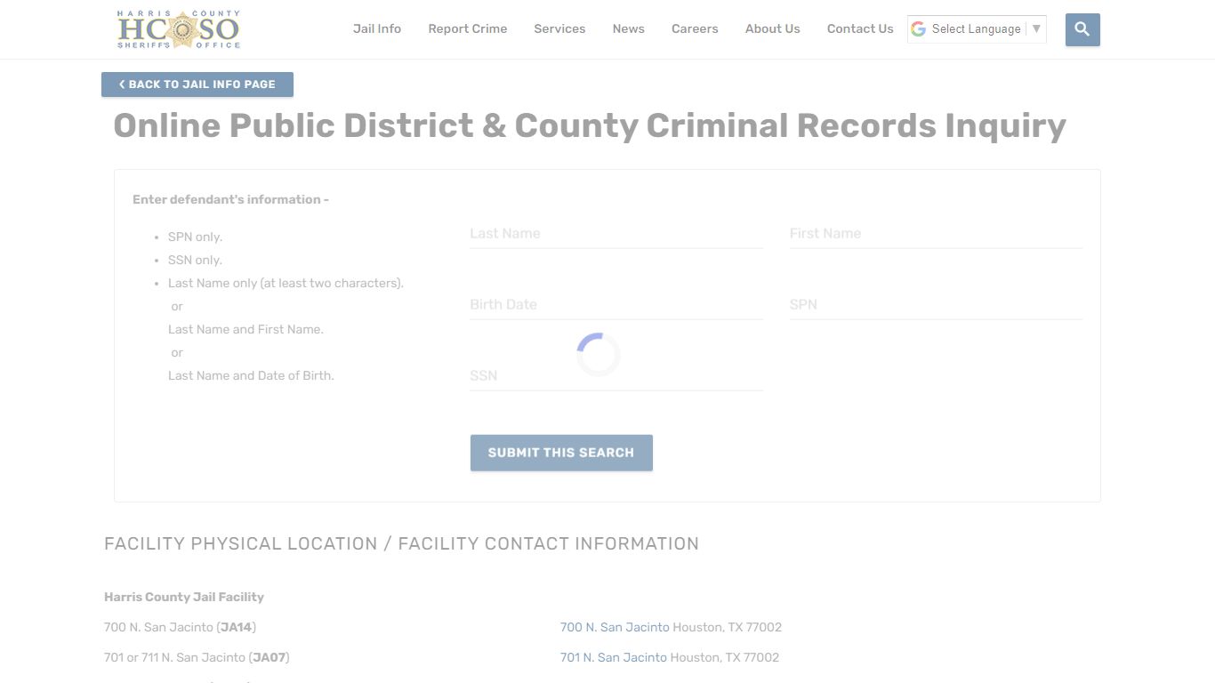 Online Public District & County Criminal Records Inquiry—Harris County ...